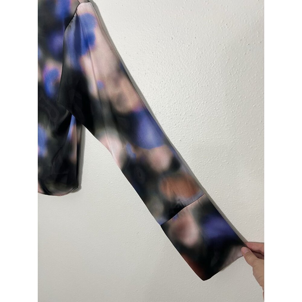 NWT Topshop Satin Tie Dye Shirt In Multi Size 6 - Picture 12 of 15